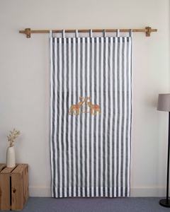 ผ้าม่านผ้าฝ้ายพิมพ์ลายบล็อกสีสันแบบคลาสสิก เป็นมิตรกับสิ่งแวดล้อม เหมาะสำหรับใช้ในบ้าน โรงแรม และร้านกาแฟ - Product Image 3