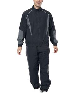 Ensemble de survêtement unisexe décontracté en nylon coupe-vent avec fermeture éclair, 2 pièces, poignets élastiques, passepoil, respirant - Product Image 3