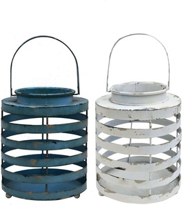 Faroles Colgantes Cilíndricos de Metal Blanco Rústico, Portavelas de Metal, Ideales para la Decoración del Hogar y Jardín - Product Image 2