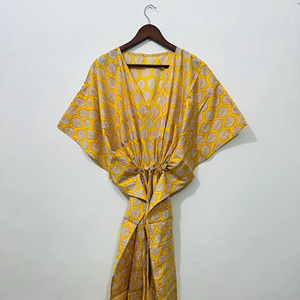 knee length dresses for ladies Emerald Green Chiffon and Gold Foil Indian Kaftan