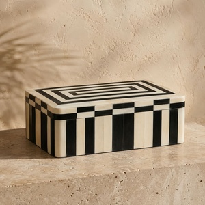 Boîte à bijoux rectangulaire en os, artisanale, écologique, avec couvercle, design moderne, conteneur de rangement à 1 niveau, capacité 0-1L - Product Image 5