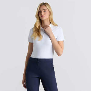 Polo décontracté confortable à manches courtes avec boutons, anti-rides, respirant et doux, polo uni pour femmes - Product Image 2