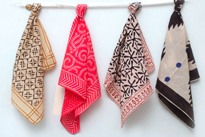 Handcrafted Cotton Printed <b>Bandanas</b> Set | Soft Multi Pattern Head Scarves | Boho Hair Wrap Neck Scarf for Women, Men. - Product Image 2