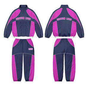 Nouvel ensemble survêtement coupe-vent en coton pour femme 2026, couleur unie, design 2-en-1 avec personnalisation complète, grandes tailles, poids lourd - Product Image 1