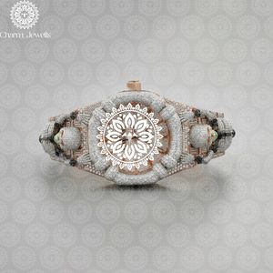 Charm_Jewells Luxury Stainless Steel Bracelet 20mm Irregular Case <b>Diamond</b> Paved Analog Quartz <b>Watch</b> Women Fashion Jewelry - Product Image 5