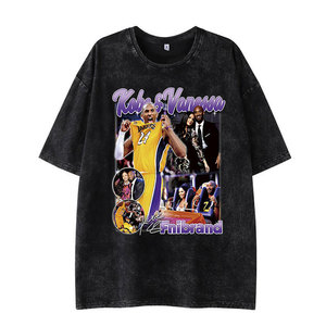 T-shirt noir oversize pour homme, manches courtes, col rond, décontracté, en jersey de coton uni, personnalisable avec logo sur le devant - Product Image 3