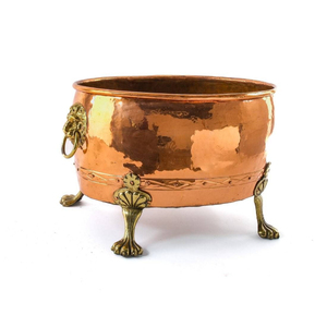 Pot de fleurs en cuivre martelé vintage, sculpté à la main, pour la décoration de la maison, style rustique et antique, décoration de ferme. - Product Image 3