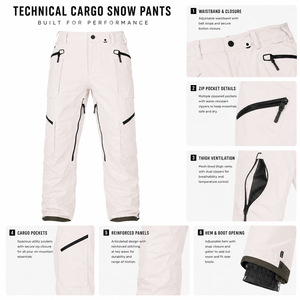 Pantalon de snowboard imperméable pour homme, pantalon de ski cargo d'hiver, coupe-vent, respirant, isolé, vêtements de sport d'extérieur - Product Image 4