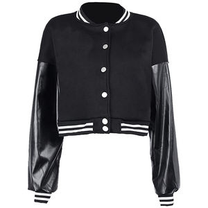 Chaqueta universitaria para mujer, estilo casual urbano, con botones a presión, tela transpirable y cómoda para el uso diario. - Product Image 1