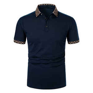 Camiseta Polo Azul Marino Elegante para Hombre, 100% Algodón, Tela Ligera, Camiseta Polo Informal para Hombre - Product Image 6