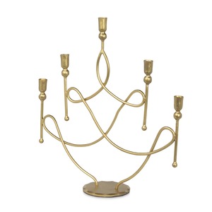 Candélabre en laiton fantaisie à cinq bras, décoration d'intérieur, porte-bougie durable à prix avantageux - Product Image 3