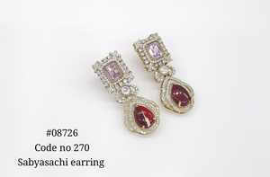 08726 Dangle Earrings <b>Magic</b> Doublet Stone Cubic Zirconia Brass Dangle Earrings Mehandi Plated Jewelry for Women Party - Product Image 4