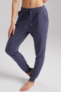 Pantalon de jogging bleu marine à taille élastique avec cordon de serrage et poches latérales, pantalon décontracté pour l'automne - Product Image 4