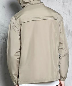 Custom Design Free Sample Blank Custom Zip <b>Windbreaker</b> Men's Hooded <b>Black</b> Side-zip Anorak With Pocket Jacket new - Product Image 2