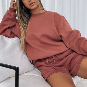 Conjunto Deportivo de Mujer al por Mayor, 100% Algodón, Corte Regular, Estilo Urbano, Encaje, Color Sólido, Top de Forro Polar Grueso, Ecológico - Product Image 5