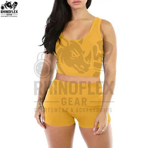 Seamless Solid Front Logo Short Breathable High-waisted Gym <b>Set</b> Women 7 Colors Top Bra Sport Fitness Yoga Short <b>Set</b> - Product Image 3