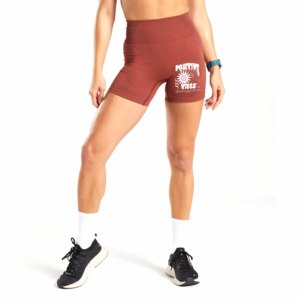 Shorts de sport tricotés taille haute respirants avec taille élastique pour femme – Tenue d'entraînement et streetwear écoresponsable - Product Image 1