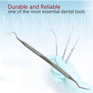 Dental Tartar <b>Scraper</b> Tool Double Ended Explorer Probe #5 Plaque Remover Stainless Steel Reusable <b>Tooth</b> Pick for <b>Teeth</b> Clean - Product Image 4