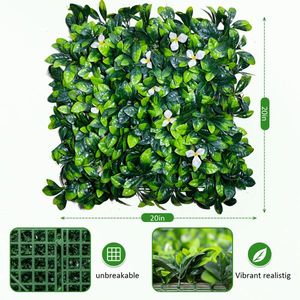 20 pezzi 20 "x 20" pannelli in legno di bosso parete in erba per interni/esterni decorazione da giardino Privacy schermo protetto da sole sfondo a parete verde per - Product Image 6
