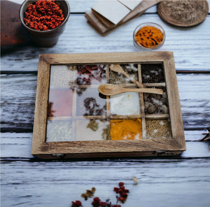 Acacia Wood Spice <b>Box</b> With Acrylic Lid Organizer Excellent Quality Wood Spice <b>Box</b> Best Price - Product Image 1
