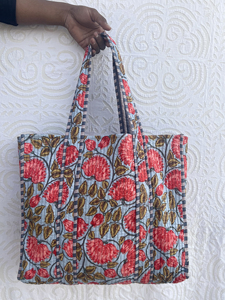 Indian Handmade Quilted Shopping Bag Large Travel Weekender <b>Women</b> Classic Tote Bag OEM Floral <b>Laptop</b> Bag Lady Shoulder <b>Handbag</b> - Product Image 5