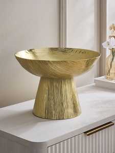 Cuenco de Pedestal Dorado Martillado, Centro de Mesa Decorativo Glamuroso, Plato de Servir de Metal Hecho a Mano, Cuencos de Lujo, Adorno para Mesa de Fiesta, Vajilla - Product Image 6