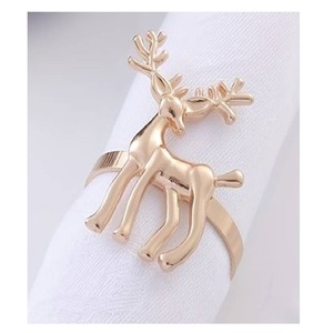 Elegante Anillo de Servilleta Moderno de Aluminio Dorado con Diseño de Ciervo, Ecológico, para Decoración de Mesa en Bodas y Banquetes, Lujoso Diseño Animal para Fiestas - Product Image 4