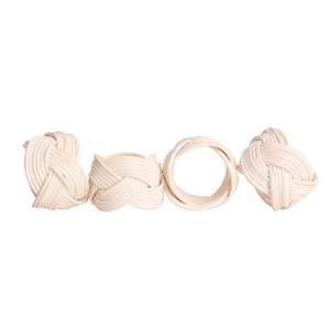 Charming <b>White</b> Rattan Napkin Ring Woven <b>Table</b> Napkin Holder Decorative <b>Dining</b> Accent Perfect For Party <b>Table</b> Decoration - Product Image 2