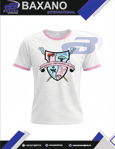 Camiseta de la Hermandad Gamma Phi Delta, con Cuello en Contraste Blanco, 100% Algodón, Transpirable, Estilo Urbano, Camiseta GPD Sorority - Product Image 5