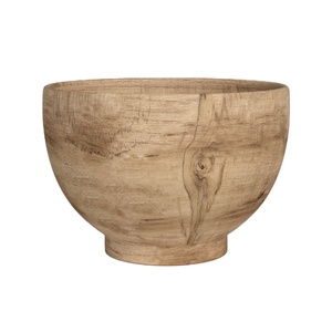 Elegante cuenco de madera hecho a mano para servir para fiesta, acabado natural, elegante mesa de comedor decorativa y regalo para el salón - Product Image 1