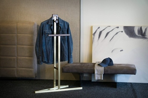 Modern design coat stand metal suit rack standing <b>clothes</b> tree with minimalist base for entryway customized options - Product Image 4