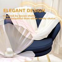 Petite chaise d'appoint fauteuils de vanité en velours pieds en métal doré style moderne du milieu du siècle chaise bleu foncé salon