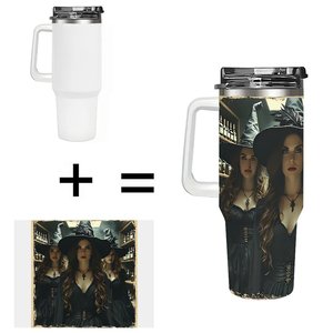 Vaso de acero inoxidable de 40 oz con diseño de bruja para fiesta de Halloween - Product Image 1