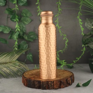 Copper Metal Eco-Friendly BPA Free Reusable Drinking Water Bottle for Home Travel Office with Classic Design - Product Image 2