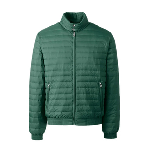 Vestes d'hiver rembourrées en duvet de canard léger et chaud, avec logo personnalisé, en nylon noir, à capuche, avec logo brodé - Product Image 2
