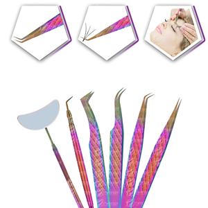 Pince à épiler pour extension de cils en fibre d'acier inoxydable de haute qualité Diamond Grip Outil de beauté en gros pour les cils de volume pointus - Product Image 2