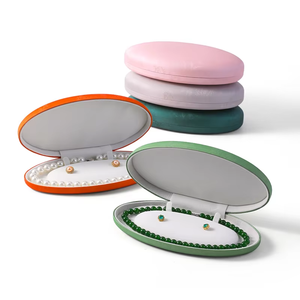 Caja de Joyería de Lujo Estilo Cuero, Caja de Exhibición de PU para Aretes y Collares de Perlas - Product Image 1