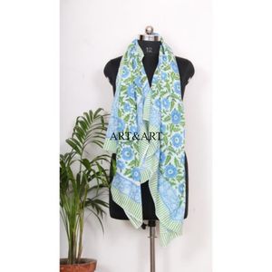 Pareo/Sarong de playa para mujer 100% algodón con estampado a mano, cómodo pareo/sarong para chicas con pañuelo ligero para cubrirse. - Product Image 6