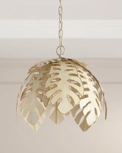 Lámpara colgante de metal dorado con forma de campana grande para sala de estar - Product Image 2