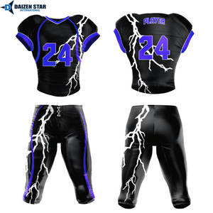 Uniforme de Fútbol Americano Transpirable de Spandex/Poliéster, Nombre del Equipo Personalizado, Tallas Grandes, Mangas Cortas, Protección UV UPF 50+ - Product Image 2