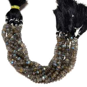 Cuentas de Labradorita Natural Lisa en Forma de Rondelle para Joyería, Hilo de Piedras Sueltas de Alta Calidad - Product Image 1