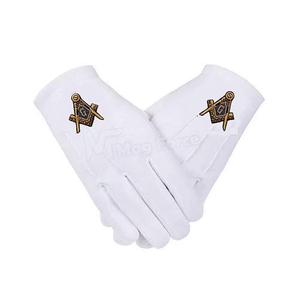 Guantes Masónicos Blancos Bordados Personalizados, Guantes de Algodón para Francmasonería, Guantes Masónicos Blancos con Logotipo del Arco Real de Alta Calidad - Product Image 2