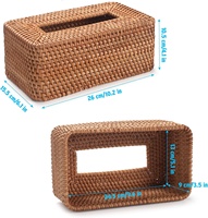 Porte-serviettes rectangulaire en osier tressé fait main, en bambou, pour la décoration de la maison et de la salle de bain