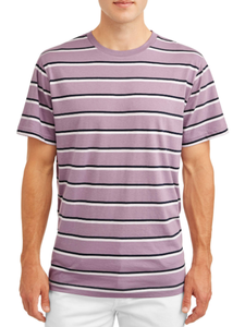 Camiseta de Hombre a Rayas de Múltiples Colores, Corte Holgado, Formal, Manga Corta, 100% Algodón, Antipilling, Diseño Moderno, Nueva Llegada - Product Image 6