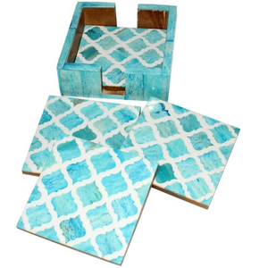 Juego de Posavasos con Incrustaciones de Hueso, Hechos a Mano, Clásicos, Ecológicos, Decoración de Lujo para el Hogar y la Mesa, Accesorios Artísticos Hechos a Mano - Product Image 5