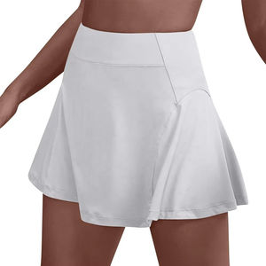 Jupes de tennis plissées taille haute personnalisées avec short intégré, poches élastiques à bande large, respirantes, douces et écologiques pour femmes - Product Image 4