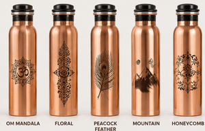 <b>Copper</b> Water <b>Bottle</b> With Lid Bohemian Design Portable Travel Drinkware - Product Image 5