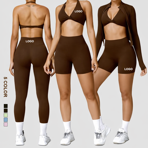 Fabricant de vêtements de sport personnalisés pour femmes, vente en gros de tenues de yoga et de fitness, ensemble soutien-gorge de sport et veste, et ensembles de yoga taille haute pour femmes - Product Image 1