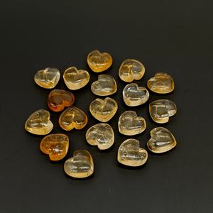 ลูกปัดหินซิทรินธรรมชาติรูปหัวใจขัดเรียบ ขนาด 10 มม. ลูกปัดแกะสลักคริสตัลทำมือ สำหรับทำเครื่องประดับ จำนวนมาก - Product Image 6