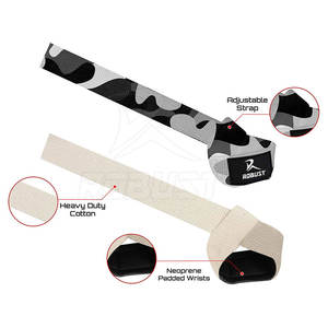 Sangles de musculation en néoprène - Légères et antidérapantes, sans élasticité, ajustement personnalisable pour la musculation et le bodybuilding - Product Image 6